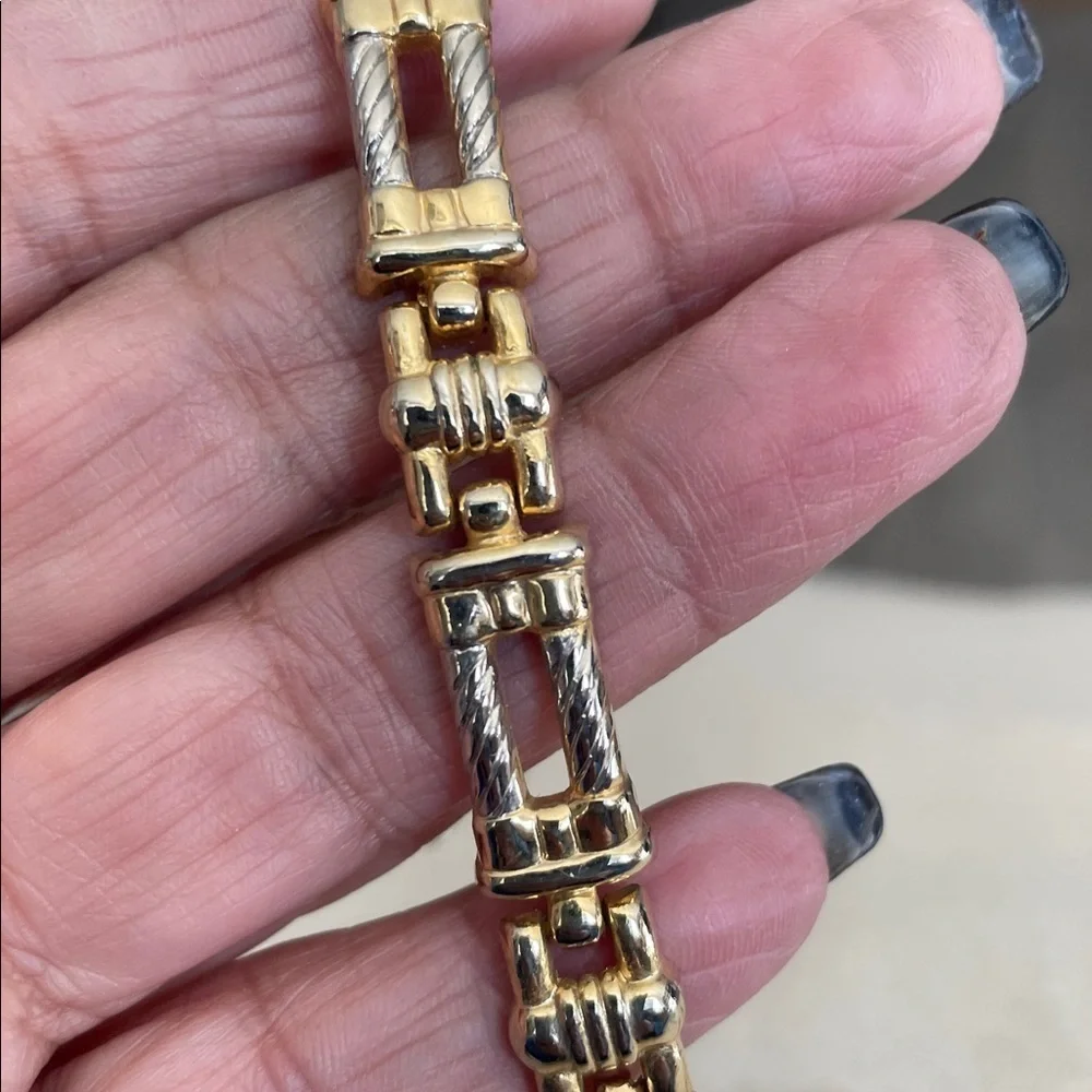 Vintage  Gold-tone and Red Women's 3 Bracelet Set